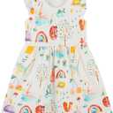 Toddler Girl Sleeveless Dress Cotton Summer Sundress Baby Casual Playwear Cute A-Line Dresses 2-7 Years (White)