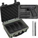 Pistol Case for 2 Handguns – TSA Approved Hard Shell Gun Case with Triple-Layer DIY Customizable Foam Insert | Waterproof & Shockproof 9mm Handgun Storage Box for Range, Travel & Firearm Transport