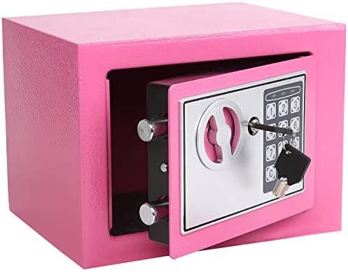 Yuanshikj Electronic Deluxe Digital Security Safe Box Keypad Lock Home Office Hotel Business Jewelry Gun Cash Use Storage (Pink)