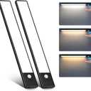 80 LED Motion Sensor Under Cabinet Lights with Hand Wave, 3 Color Temps Indoor Dimmable Closet Light, Rechargeable Wireless Magnetic Strip Night Lights for Hallway, Stairway, Wardrobe(2 Pack, 12 inch)