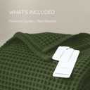 100% Turkish Cotton Waffle Throw Blanket King Size Green - Premium Quality, Light and Airy Waffle Weave All-Season Quilt - Lux Decorative Bedspread (Dark Green, King Size 95" x 110" Inch)