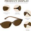 Sunglasses Womens Retro Oval Sunglasses for Women - Cat Eye 90s Glasses Y2K UV400 Lightweight Narrow Shades