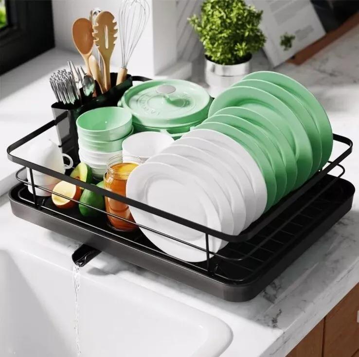 Kitsure Dish Drying Rack - Small Dish Racks Kitchen Counter Easy-to-Install Dish