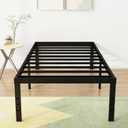 DiaOutro 18 Inch Twin Bed Frame Heavy Duty No Box Spring Needed Metal Platform with Maximum Storage, Easy Assembly, Noise Free, Black