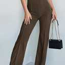 Agenlulu Wide Leg Dress Pants for Women Elastic High Waist Straight Leg Pants Business Casual Pull on Office Work Slacks (Beige, XL)