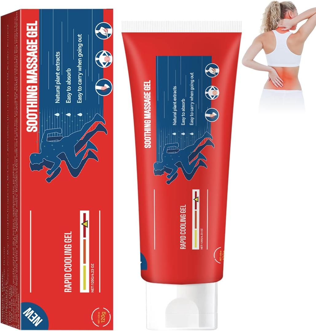 3 x Joint Gel - Soothing Massage Cream Natural Comfort Gel for Knee, Neck, Back & Muscle, Absorb Quickly, Portable and Non-Greasy Formula, 4.23oz