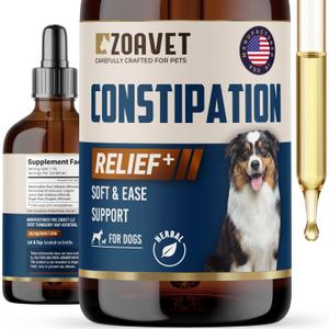 Dog Constipation Relief Made in USA Liquid Stool Softener for Dogs, Fast Acting Dog Laxative for Constipation & Blockage Support, Gentle Digestive Aid