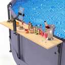 Saillong Pool Bar for Above Ground Pool, 40 x 12 Foldable Poolside Bar Table with Phone Holder, Heavy Duty Solid Pine Wood Clip On Pools Side Table for Round & Oval Pools, Patio Balcony Railing Shelf