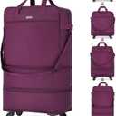 Hanke Suitcases with Wheels Expandable Foldable Luggage Bag Suitcase Collapsible Rolling Travel Bag Duffel Bag for Men Women Lightweight Suitcases without Telescoping Handle, Purple