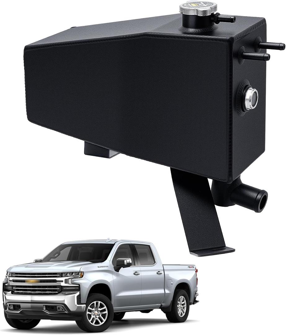 603-973 Coolant Reservoir Tank with Cap for Chevy Silverado 1500 Tahoe, GMC Sierra 1500 Yukon, Cadillac Escalade 2014-2020, Replace# 603973 22856231 3014134, Aluminium Coolant Overflow Tank