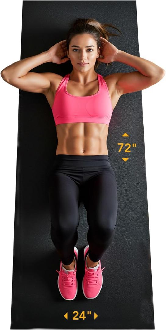 Rubber King Multi-Purpose Exercise Mat - 100% Recycled Thick Rubber Mat for Home Gym Flooring, Non-Slip, Low-Odor Durable Workout Mat for Indoor/Outdoor, Shoe-Friendly (Black)