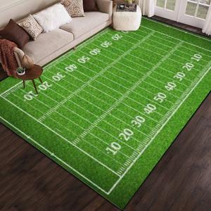American Football Field Area Rug Outdoor Patio Rug Play Mat Floor Mat Modern Carpet Non-Slip Home Decor Living Room Bedroom Nursery, 6x9 ft (Multi12)