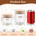 Glass jar with Bamboo lids, 10oz Overnight Oats Containers with lids, Glass Mason jars, Reusable Meal Prep Jars with Airtight Lids for Food Yogurt Snacks Storage(4PACK)