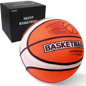 Silent Basketball Size 7 with Fabric Cover, 600g Airless Basketball for Quiet Dribbling and Indoor Training, Pro PU Foam Ball for Adults and Children, Ideal Gift for Birthdays or Christmas