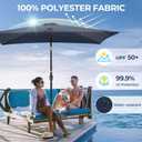 SUNVIVI OUTDOOR Patio Umbrella, Rectangular Patio Umbrella, Metal Pole Square Outdoor Umbrella with Crank and Push Button Tilt, Large Outdoor Umbrella with Polyester Canopy
