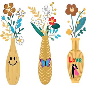 Nonforgetta 3 Pieces Metal Flowers Wall Arts - Rustic Farmhouse Decor Beige Minimalist Flower Wall Decors for Living room Bathroom Bedroom Dining Room-Housewarming Gifts (yellow happy)