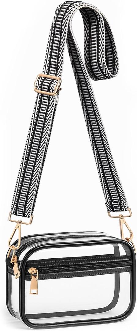 Clear Crossbody Bag Stadium Approved, Clear Purses for Women, Small Stadium Bag for Events Concerts Sports Fans (A4)