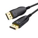 8K Fiber Optic DisplayPort Cable 2.1, 50ft Long Active DP Cable 54Gbps, 8K@60Hz, 4K@240Hz, 2K@360Hz, HDR, HDCP, DSC 1.2a, High Speed Optical Display Port Cord for Gaming/Monitor/Graphics Card/TV/PC