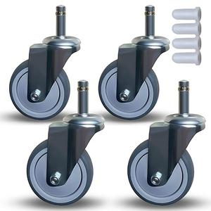 Finnhomy 2 Inches Stem Caster Wheels Set of 4 Heavy Duty 7/16 Inch Stem Diameter Swivel Casters TPR Replacement Wheels for Utility Cart/Mop Bucket/Wet & Dry Vacuum/Grills/Shop Mechanic Stool