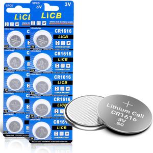 LiCB 10 Pack CR1616 3V Lithium Battery CR 1616