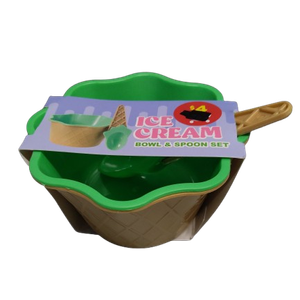 Ceramic Ice Bowl With Spoon, Plastic, Pack of 6