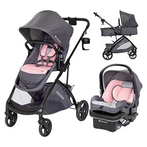 Baby Trend Passport® Switch 6-in-1 Modular Stroller Travel System with EZ-Lift Plus Infant Car Seat, Dash Pink