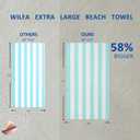 WILFA Extra Large Beach Towel - Oversized Mircofiber Towel 40'' x 70'', XL Striped Lightweight Pool Towel, Big Cabana Swim Travel Towel for Adults Mens Women,Aqua