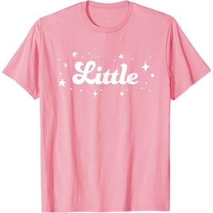 LITTLE Big Matching Cute Aesthetic Sorority Reveal Outfits T-Shirt (Pink,Small)