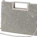 Womens Top Handle Clutch Purses, Sparkly Rhinestone Glitter Evening Handbag Shoulder Crossbody bag for Wedding Prom Party