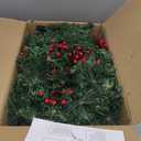 Christmas Garland with Lights 9FT, Lighted Christmas Garland Battery Powered 8 Lighting Modes, 50 LED Lights Garland, Red Berry, Christmas Pine Cone, for Stairs, Front Door, Christmas Decor