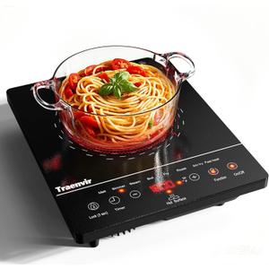 Single Burner Electric Cooktop, Portable Electric Stove One Burner, 1800W Ceramic Cooktop with Touch Control, Child Safety Lock, 4 Hour Timer, Overheat Protection, 110V - 120V Plug in Single Burner Electric Cooktop, Portable Electric Stove One Burner, 1800W Ceramic Cooktop with Touch Control, Child Safety Lock, 4 Hour Timer, Overheat Protection, 110V - 120V Plug in