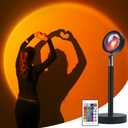 Multicolor RGB Sunset Lamp with Remote, 16 LED Colors, Power Adapter
