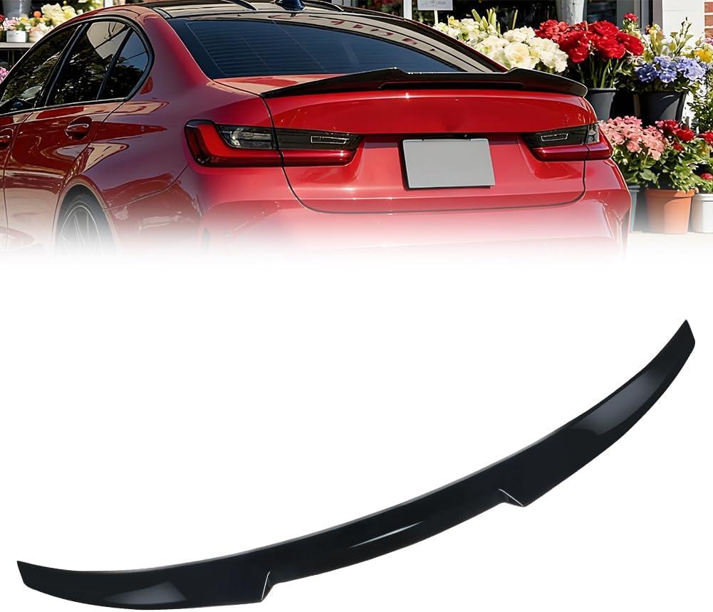 ABS Rear Spoiler Wings Compatible with 2019-2024 B-M-W 3 Series G20 Sedan, G80 M3 330i M340i 4 Door Sedan, [Glossy Black Style] Rear Trunk Spoiler Lip Tail Wing Rear Trunk Lid