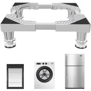 Mini Fridge Stand Adjustable Universal Base with 4 Strong Feet Washer Dryer Pedestal for Small Refrigerator, Portable Compact Washer or Dryer, White