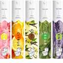 Travel Size Toilet Spray, Bathroom Odor Eliminator, 5 Pack, 1 fl oz Each, Up to 250 Uses, For Home and Travel, Essential Oils Freshener Spray, Orchid, Citrus, Vanilla, Cedar, Lavender