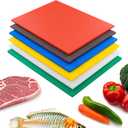 CLIVIA Commercial Grade Cutting Board for Kitchens,Plastic Chopping Board, 20 x 15 x 1/2 Inch, Multi-Color 6 of Pack Set,NSF Certified,for Vegetable Meat or Cheese