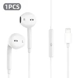 1 Pack for iPhone Headphones Wired Earbuds Earphones Built-in Microphone & Volume Control Nosie Reduction for iPhone 14 Pro Max/14 Plus/13/12/11/XR/XS/X/8/7/SE, Plug and Play Support All iOS Syste