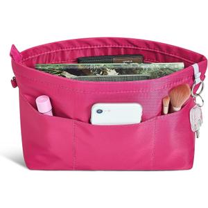 Vercord Premium Nylon Purse Organizer Tote Handbag Insert Organizers Bag in Bag Zipper 13 Pockets 5 Sizes