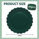 2 x 40 Pcs Green Scalloped Paper Plates 7inch Disposable Green Scalloped Dessert Plates for Graduation Birthday Baby Shower