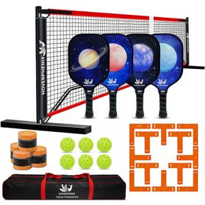 Pickleball Net for Driveway, Portable Pickleball Net System with Regualtion Size 22FT Pickle Ball Net, Outdoor Pickleballs, Carry Bag, Weather Resistant Metal Frame