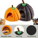 Cat Bed for Indoor Cats - Adorable Cozy Pumpkin Cat Cave with Removable Cushion, Super Soft Pet House Tent for Kittens & Small Pets, Warm & Washable Non-Slip Design(S 15 inch Grey)