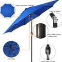 Blissun 9' Outdoor Patio Umbrella, Outdoor Table Umbrella, Yard Umbrella, Market Umbrella with 8 Sturdy Ribs, Push Button Tilt and Crank