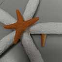 Christmas Starfish Tree Topper 9 Inch Beach Tree Topper Coastal Christmas Ornaments Rustic Treetop Holiday Decoration for Sea Beach Themed Xmas Home Decor(White and Orange)