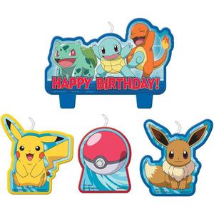Amscan Pokemon Birthday Character Candle Set - 4 pcs, 172408