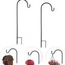Dualshine 2 Pack Shepherd Hook 35 inch Tall Garden Outdoor Hook for Hanging Solar Light, Bird Feeders, Lanterns, Mason Jars, Garden Stake and Wedding Decor (Black)