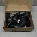 Mysoft Women's Ankle Boots Square Toe Side Zipper GoGo Boots Chunky Block Heel Mid Calf Low Heeled Short Booties, Size: 10