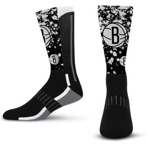 For Bare Feet Men's NBA Splatter Logo Crew Sock Large (Team)