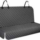 Backseat Cover for Dogs, Waterproof and Non-Slip Pet Bench Seat Covers, Car Seat Protector for Back Seat, Universal Size Rear Car Seat Cover Fits Cars, Trucks and SUVs, L-Charcoal Grey&Grey