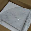 Marble Corner Shower Shelf, 9 Inch Carrara White Marble Corner Shelf for Bathroom Shower Decor, Wall Mounted, Polished, 2 Pcs