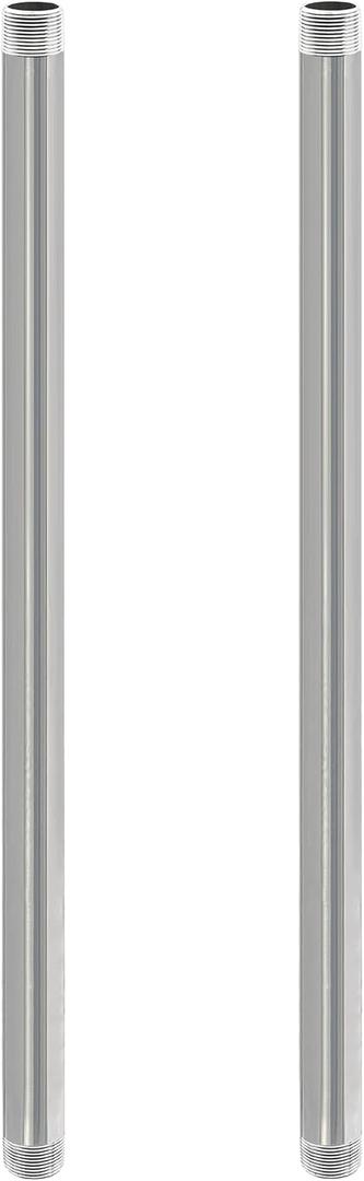GeilSpace 3/4" x 42" Stainless Steel Pipe, 304 Pipe Nipple Fits Standard 3/4 Inch Threaded Pipes and Fittings, DIY Industrial Metal tube (2 PCS)